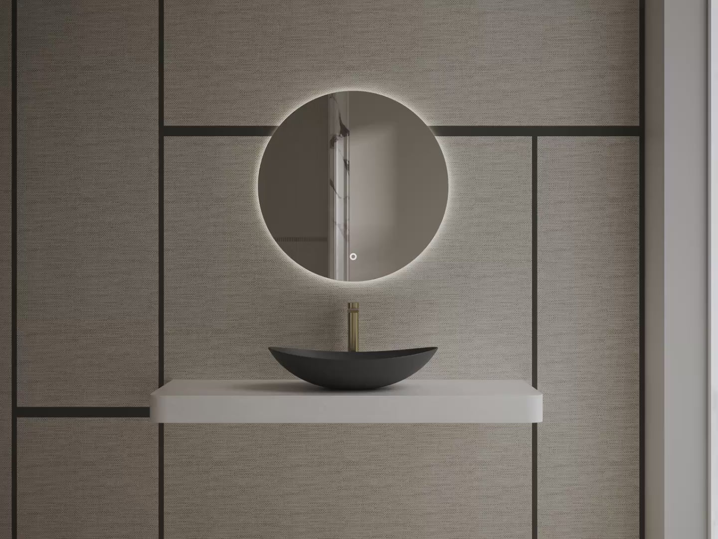 MonBlari XA-A76 Black Solid Surface Countertop Basin 600mm