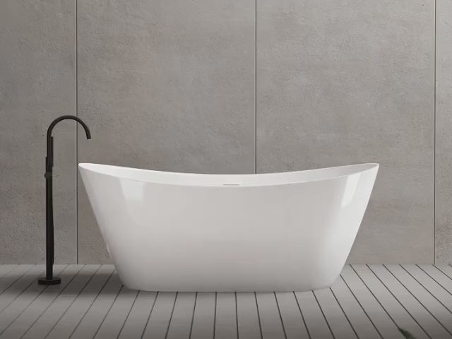 MonBlari TW-6612 White Acrylic Freestanding Bathtub 1520mm - 1690mm