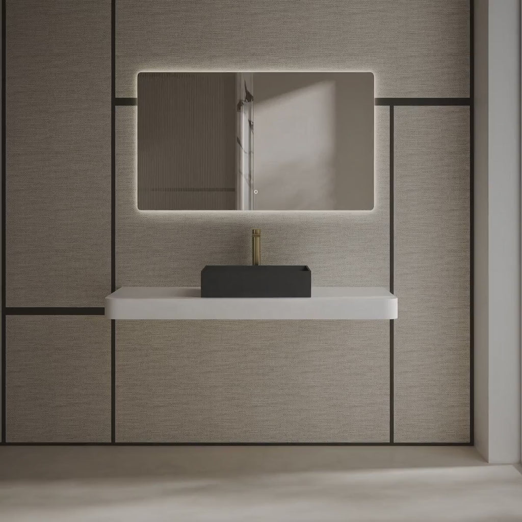 MonBlari TW-A113 Black Solid Surface Countertop Basin 450mm - 600mm