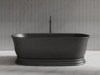 MonBlari XA-8898 Black Solid Surface Freestanding Bathtub 1800mm