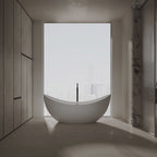 MonBlari Venus MR-88878 White Solid Surface Double Slipper Bathtub 1800mm