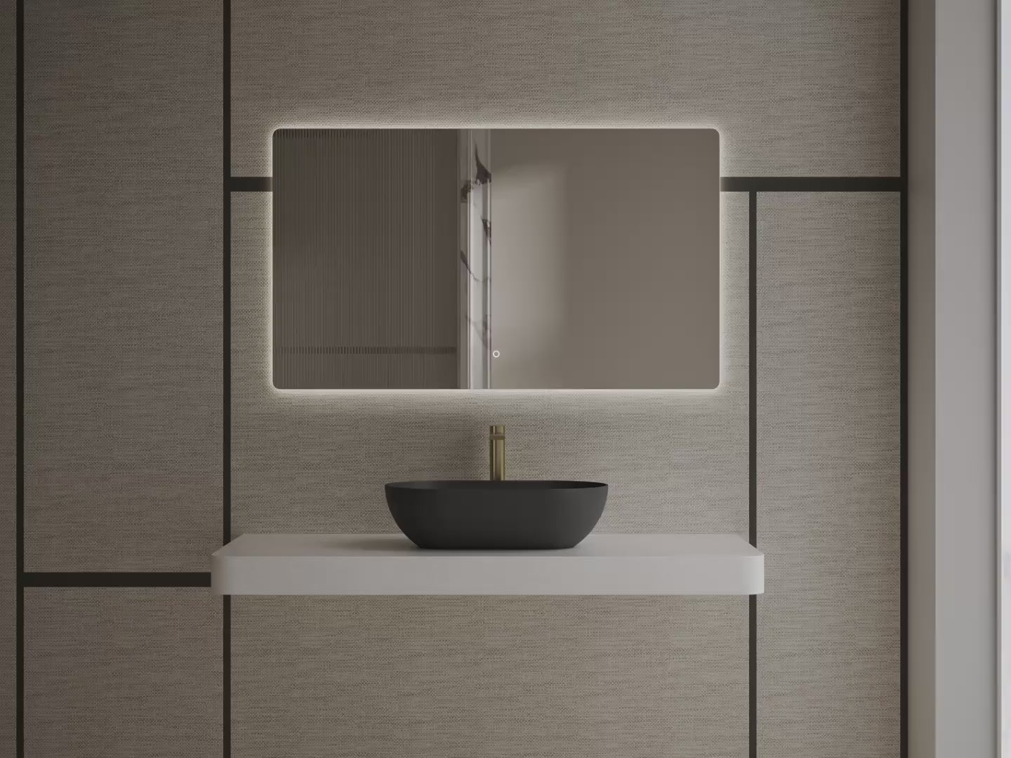 MonBlari XA-A78 Black Solid Surface Countertop Basin 560mm