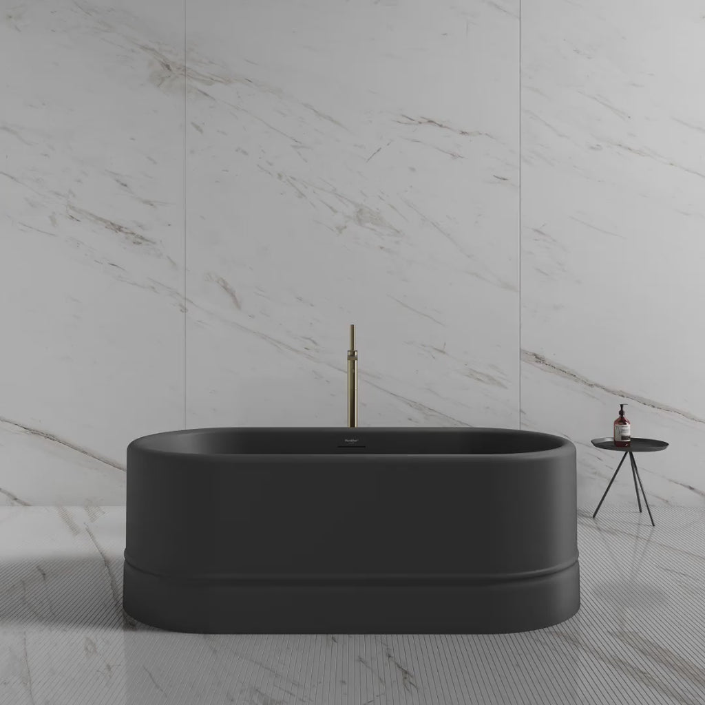 MonBlari TW-7780 Black Acrylic Freestanding Bathtub 1500mm - 1700mm