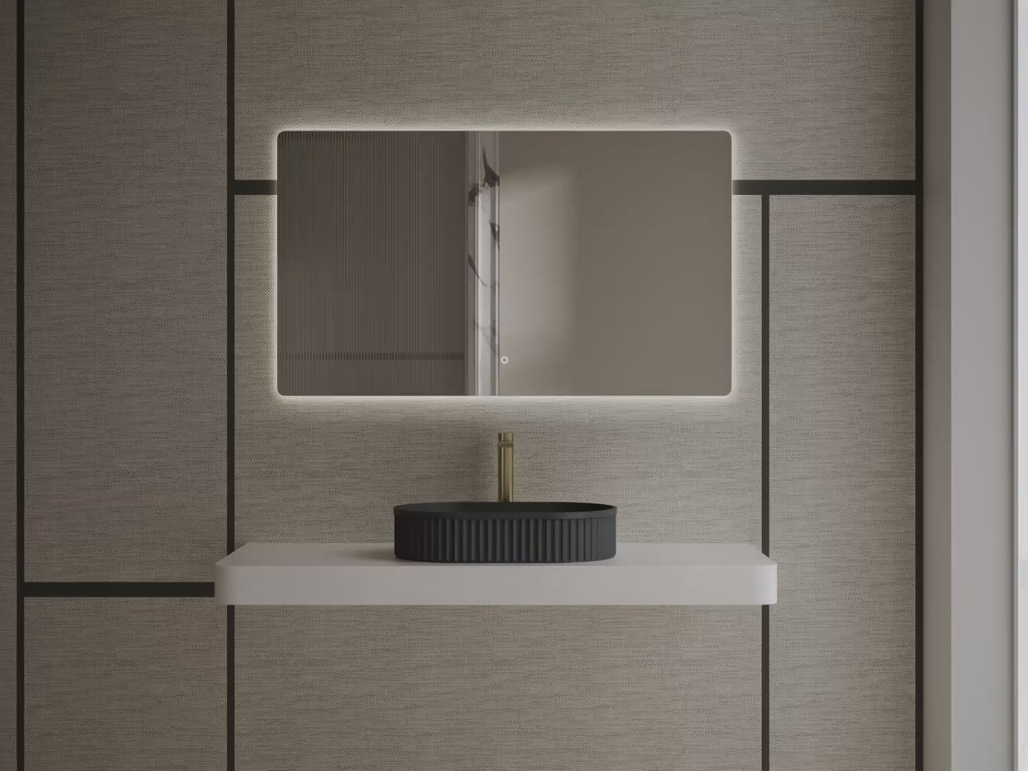 MonBlari TW-A8121 Black  Solid Surface Countertop Basin 550mm