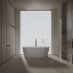 MonBlari XA-8860 White Solid Surface Freestanding Bathtub 1550mm - 1650mm