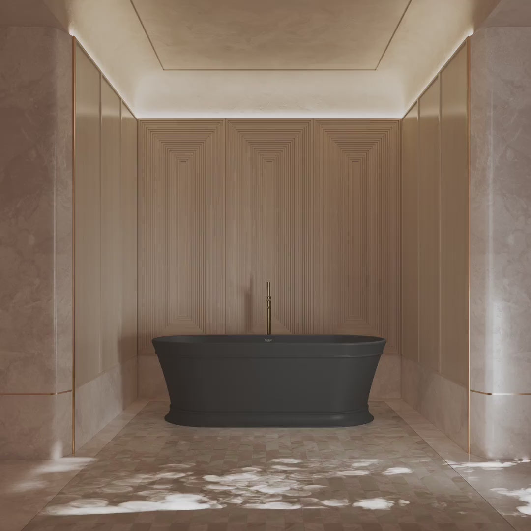 MonBlari TW-7796 Black Acrylic Freestanding Bathtub 1700mm