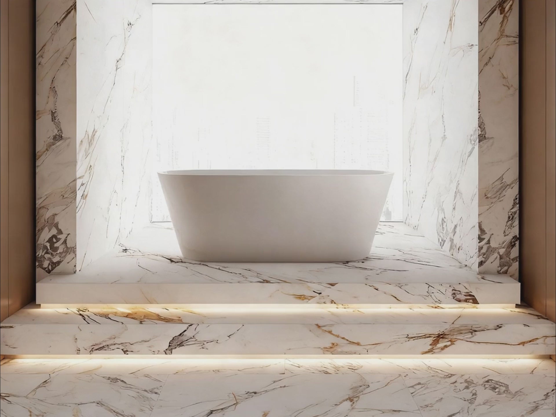 MonBlari TW-6611 Wide Oval Freestanding Bath