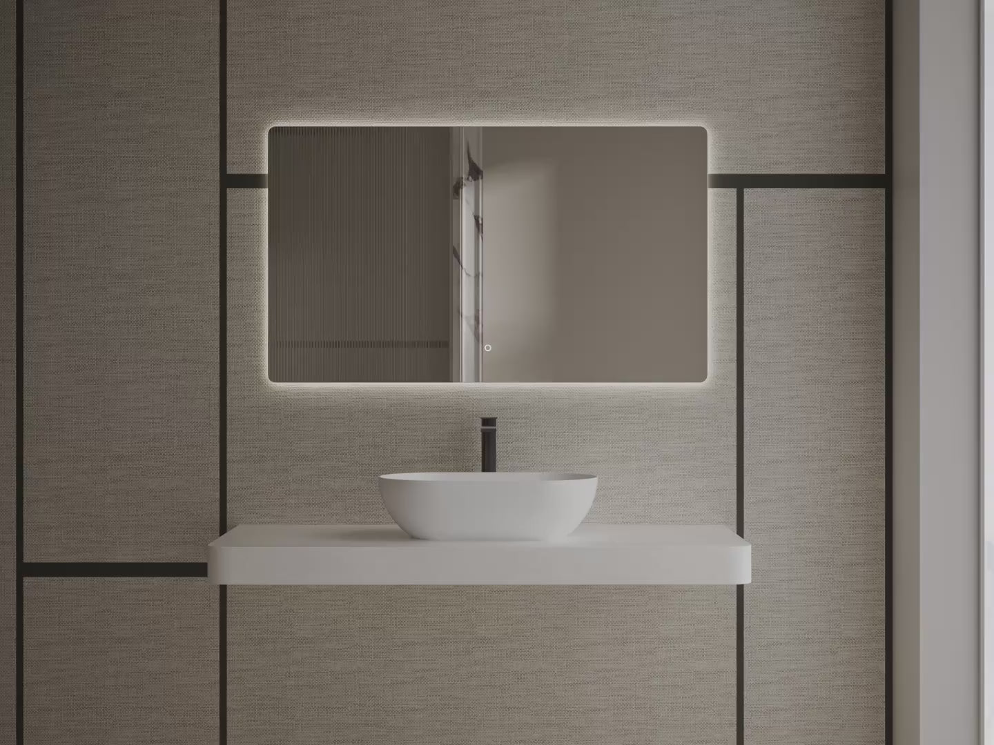 MonBlari XA-A78 White Solid Surface Countertop Basin 560mm