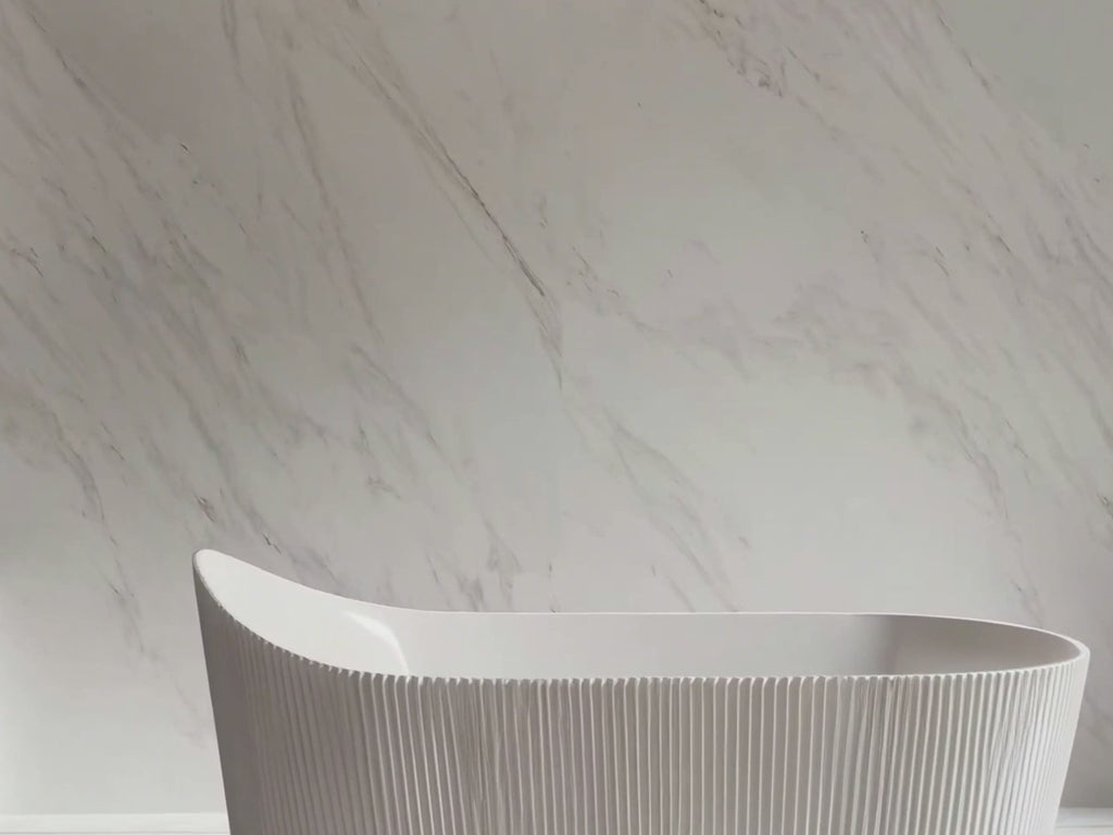 MonBlari TW-7192 Acrylic Freestanding Bathtub Fluted Design 1700mm