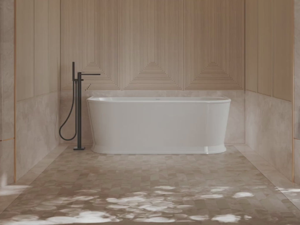 MonBlari TW-7797 White Acrylic Back-to-Wall Bathtub 1700mm