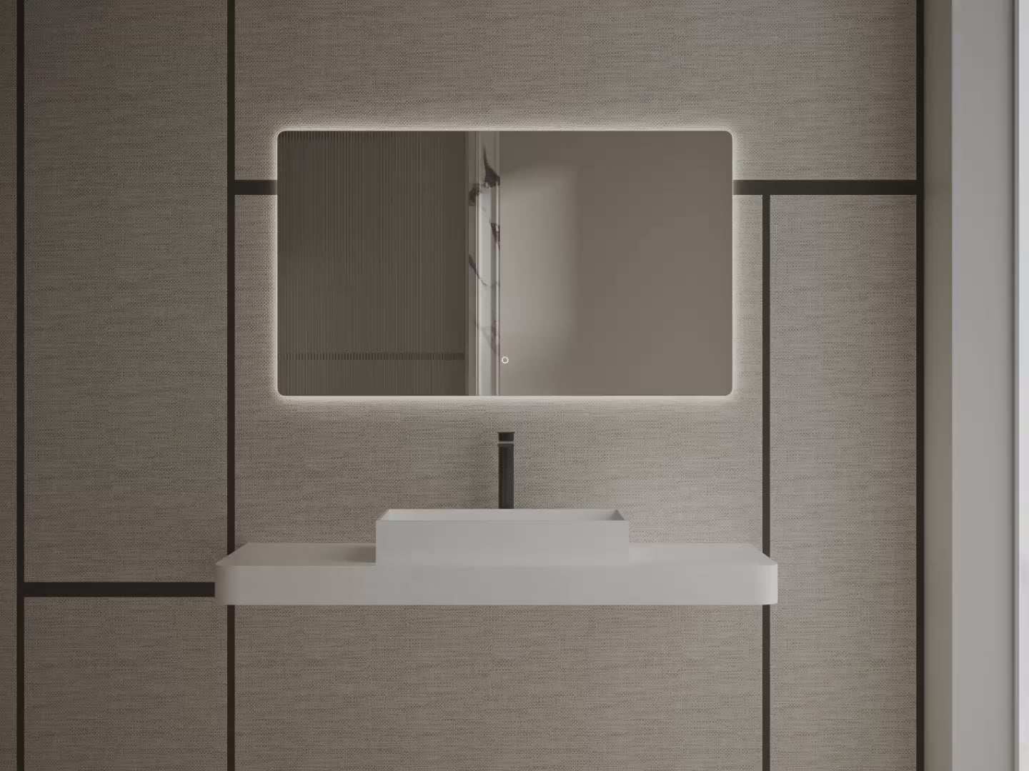 MonBlari TW-A160 White Solid Surface Countertop Basin 600mm