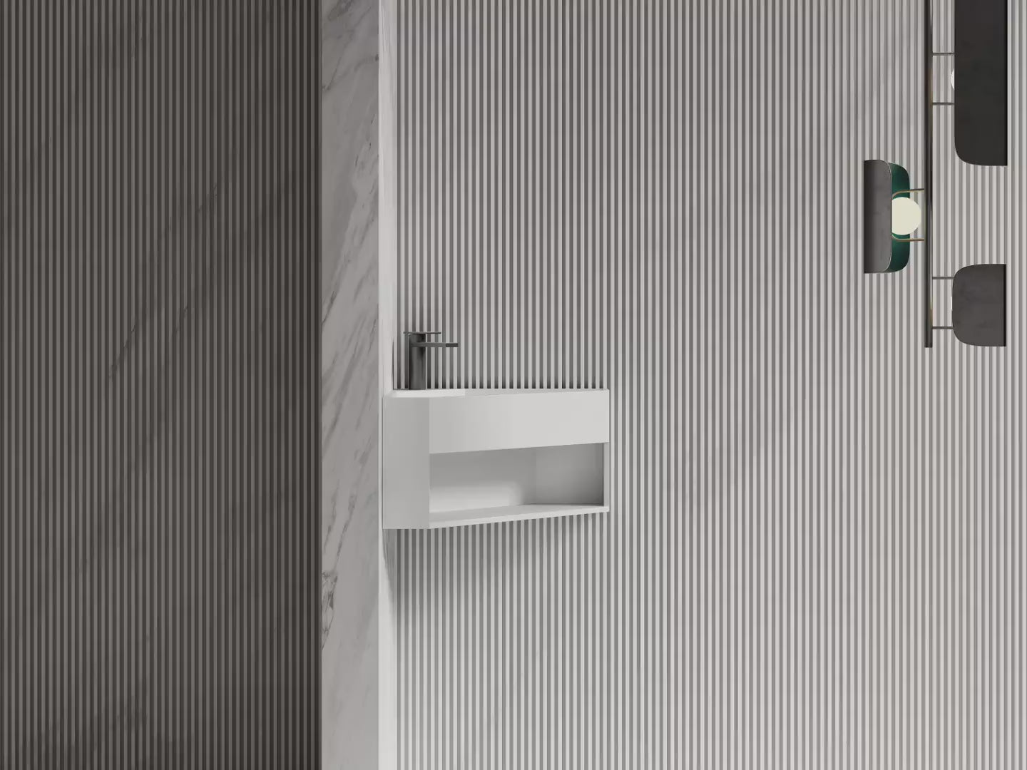 MonBlari XA-G70 Solid Surface Wall-Mounted Basin 550mm