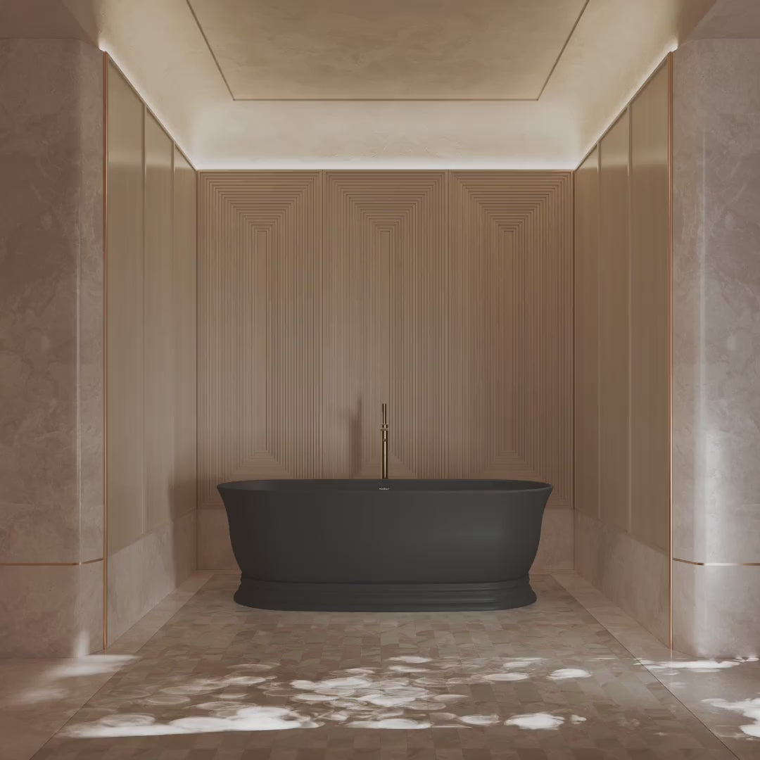 MonBlari TW-7798 Black Acrylic Freestanding Bathtub 1700mm - 1800mm