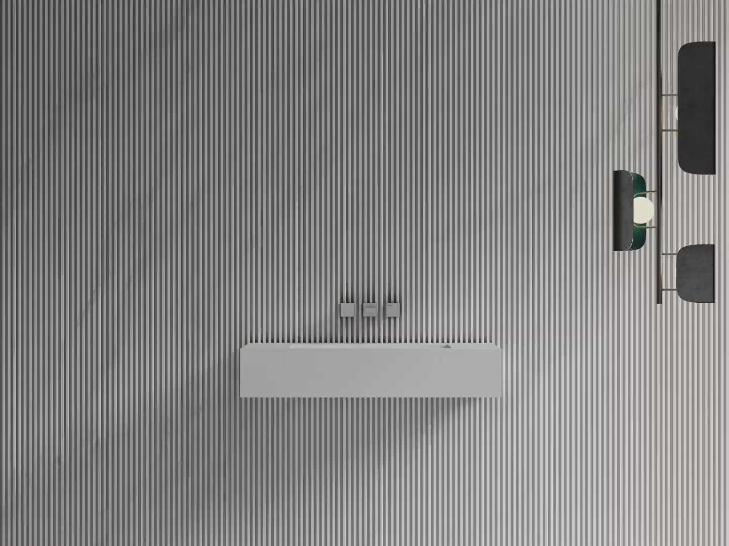 MonBlari TW-G273 White Solid Surface Wall-Mounted Basin 800mm