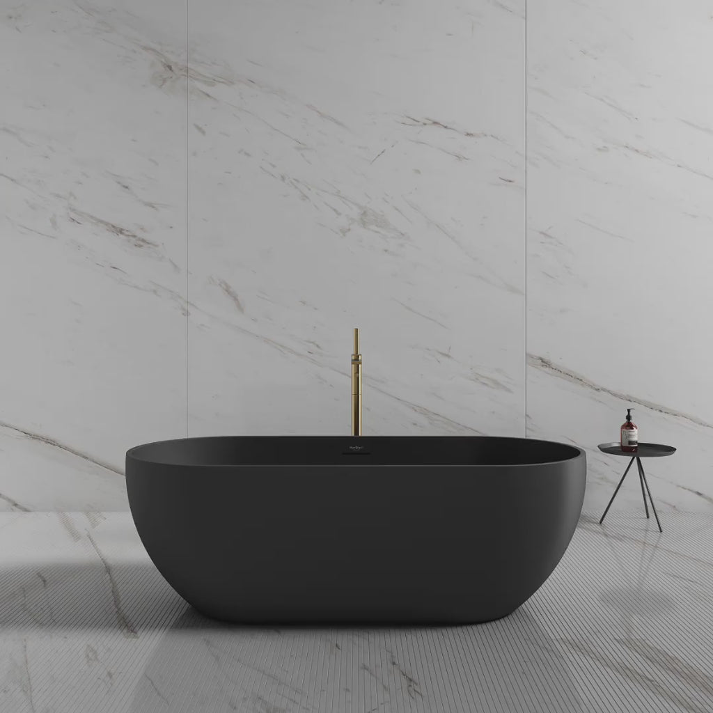 MonBlari TW-7506 Black Acrylic Freestanding Bathtub 1300mm - 1720mm