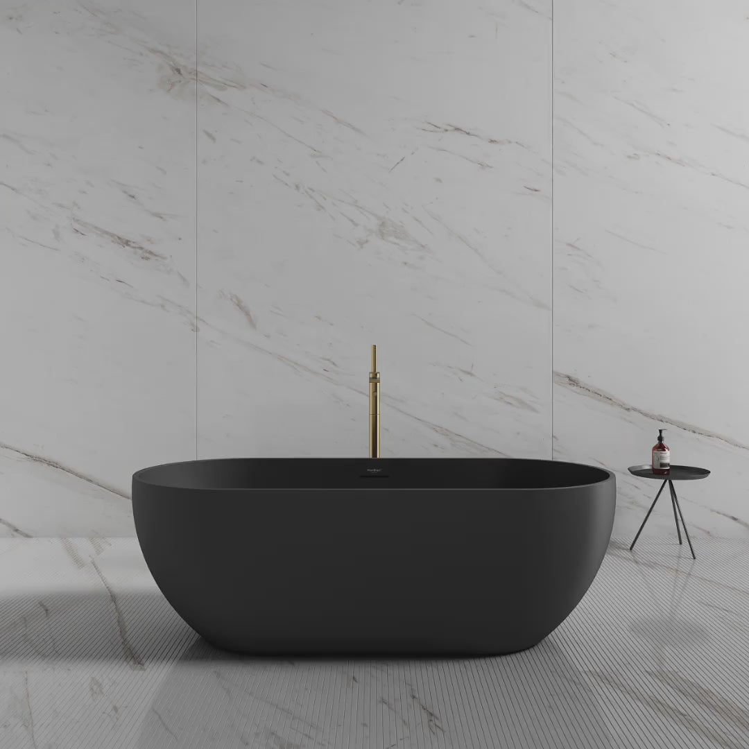 MonBlari TW-7506 Black Acrylic Freestanding Bathtub 1300mm - 1720mm
