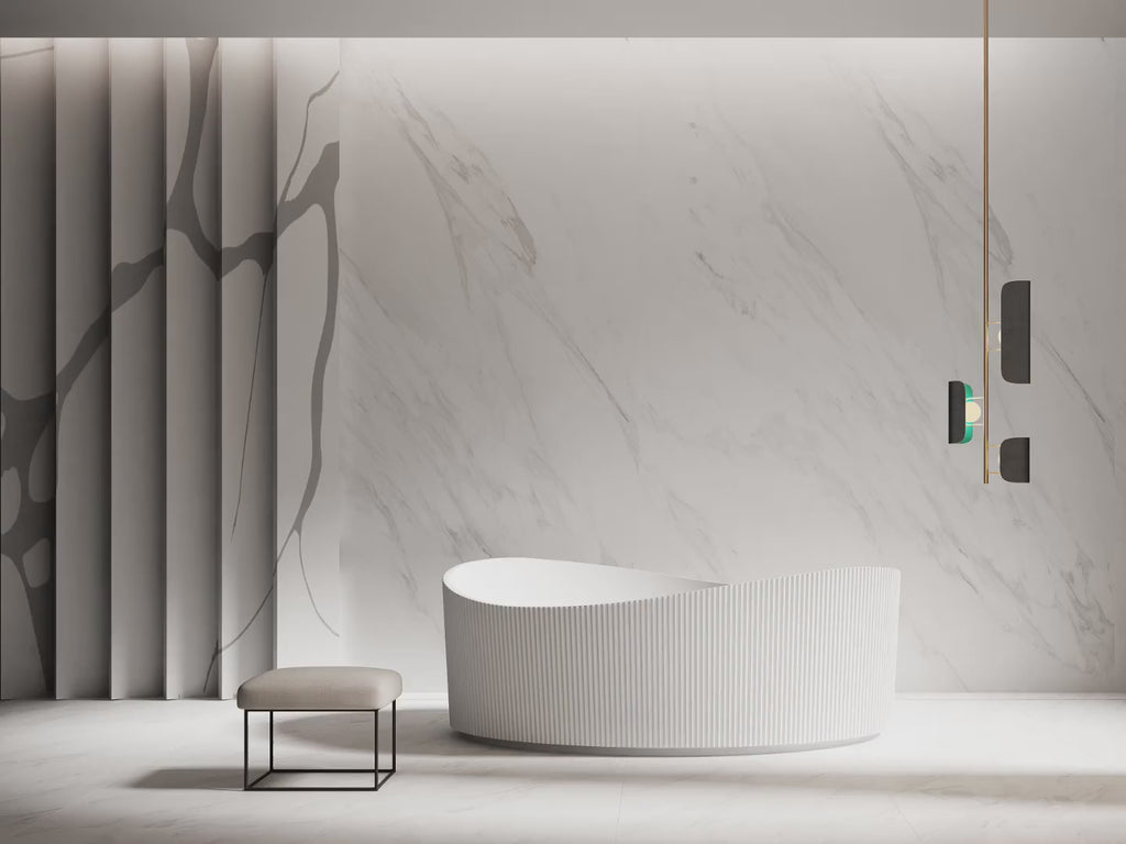 MonBlari TW-7190 Fluted Acrylic Freestanding Bathtub 1800mm
