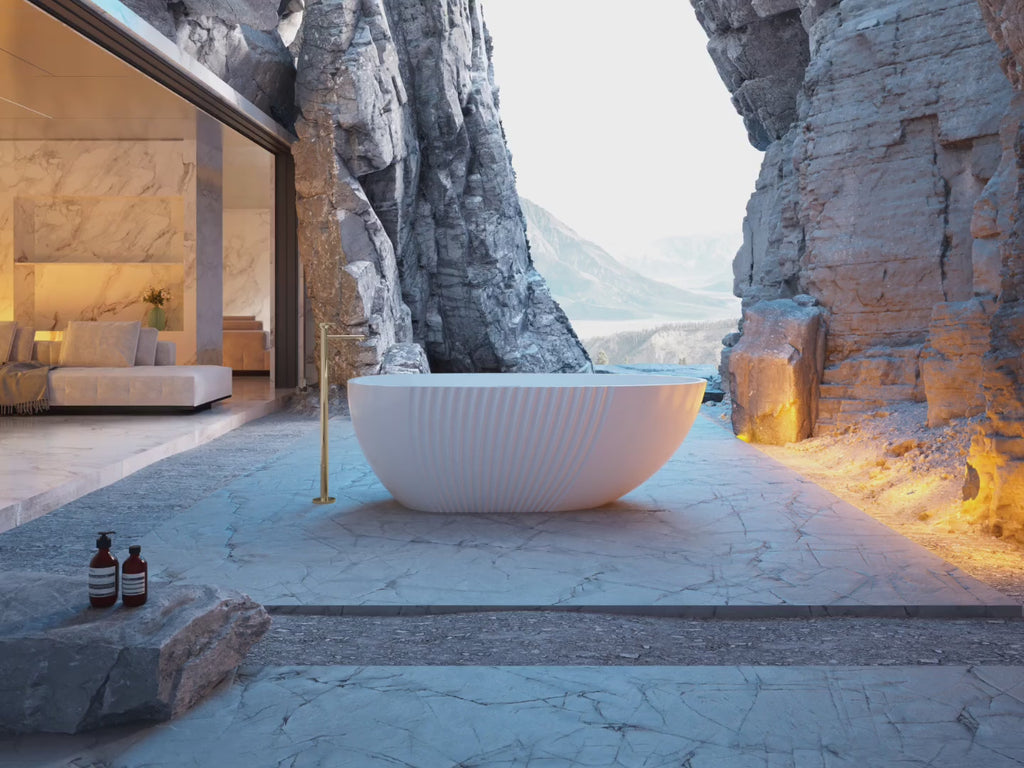 MonBlari XY-5005 Fluted Design Acrylic Freestanding Bathtub 1500mm -1700mm