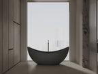 MonBlari TW-8618 Black Solid Surface Double Slipper Bathtub 1800mm