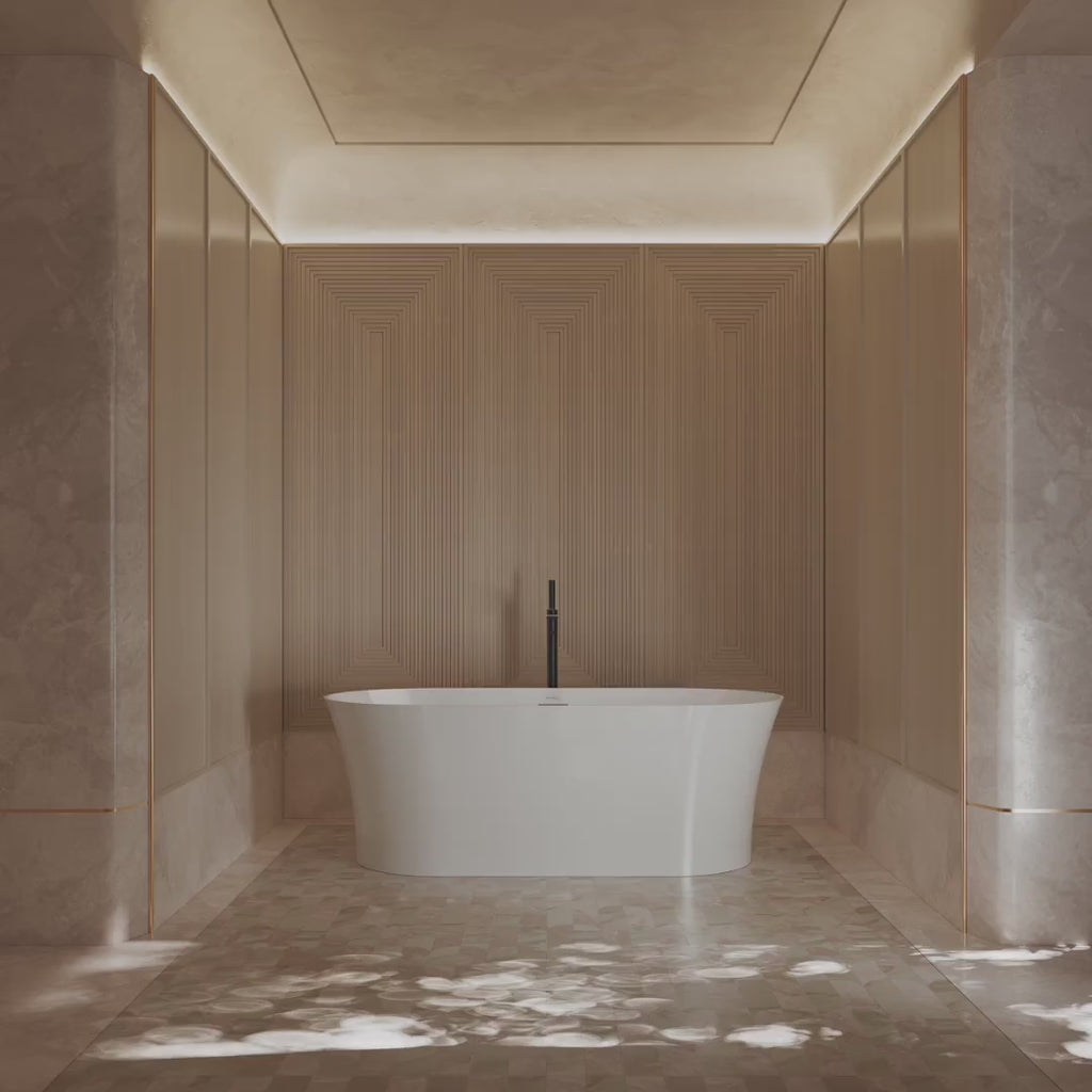 MonBlari TW-7720 White Acrylic Freestanding Bathtub 1500mm - 1700mm
