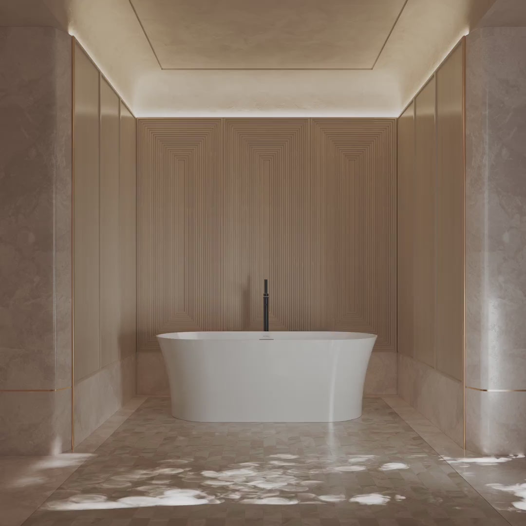 MonBlari TW-7720 White Acrylic Freestanding Bathtub 1500mm - 1700mm