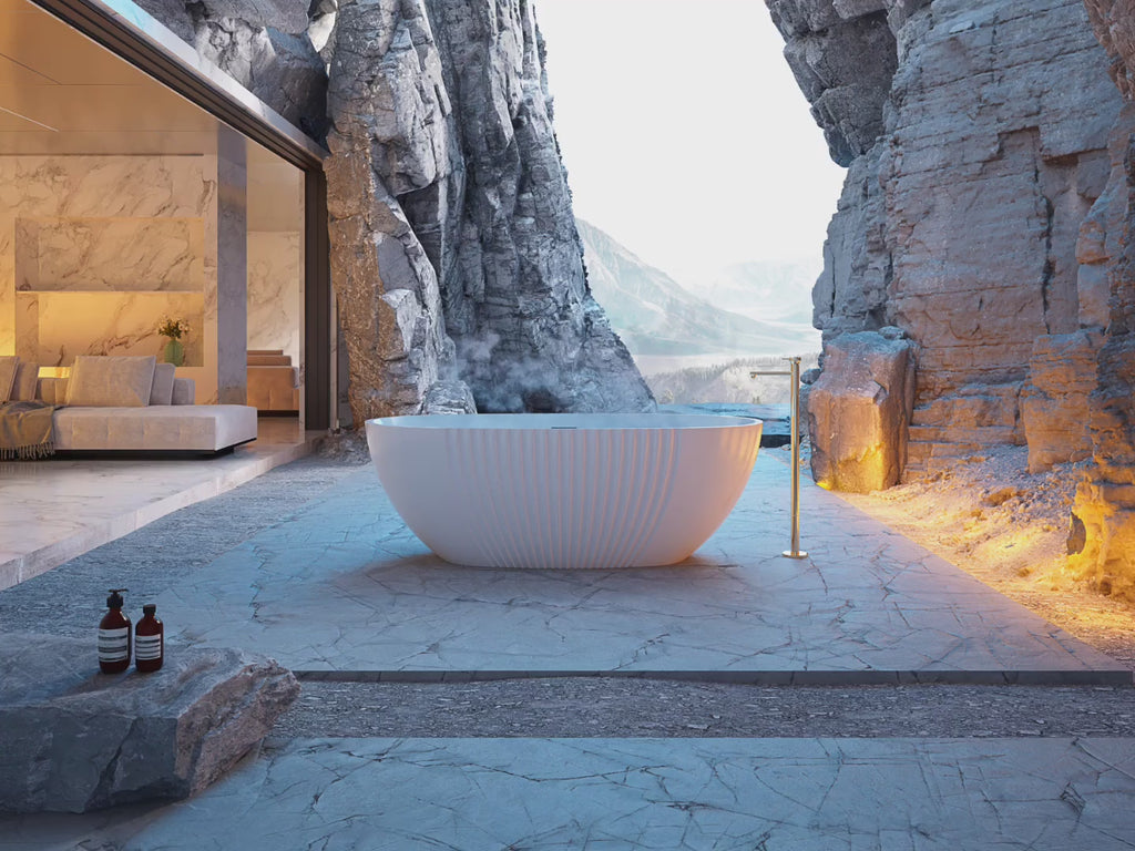 MonBlari XY-5007 Acrylic Fluted Design Freestanding Bathtub 1700mm
