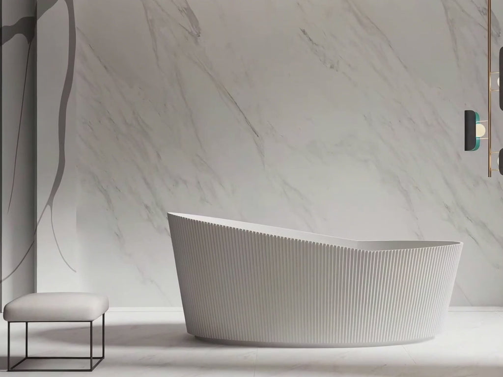 MonBlari TW-7198 Fluted Design Acrylic Freestanding Bathtub 1800mm