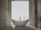 MonBlari TW-8618 White Solid Surface Double Slipper Bathtub 1800mm