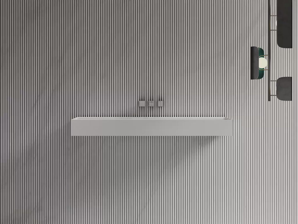 MonBlari TW-G211 Solid Surface Wall-Mounted Basin Bathroom Sink 800mm - 1200mm