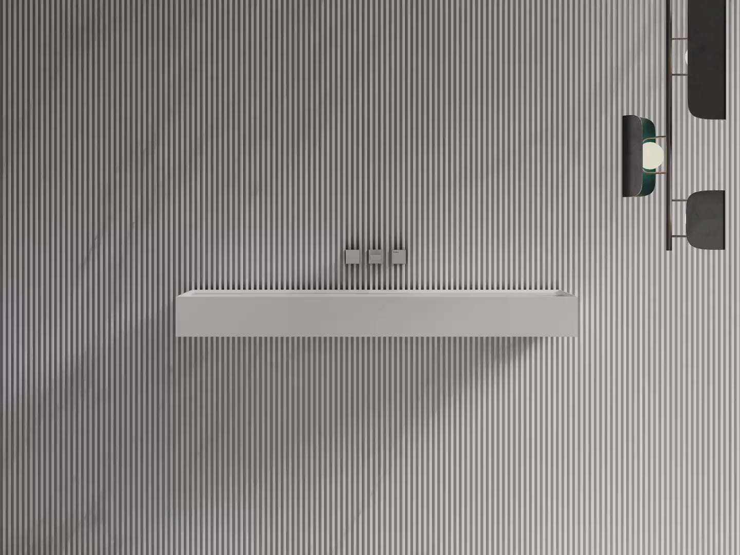 MonBlari TW-G211 Solid Surface Wall-Mounted Basin Bathroom Sink 800mm - 1200mm