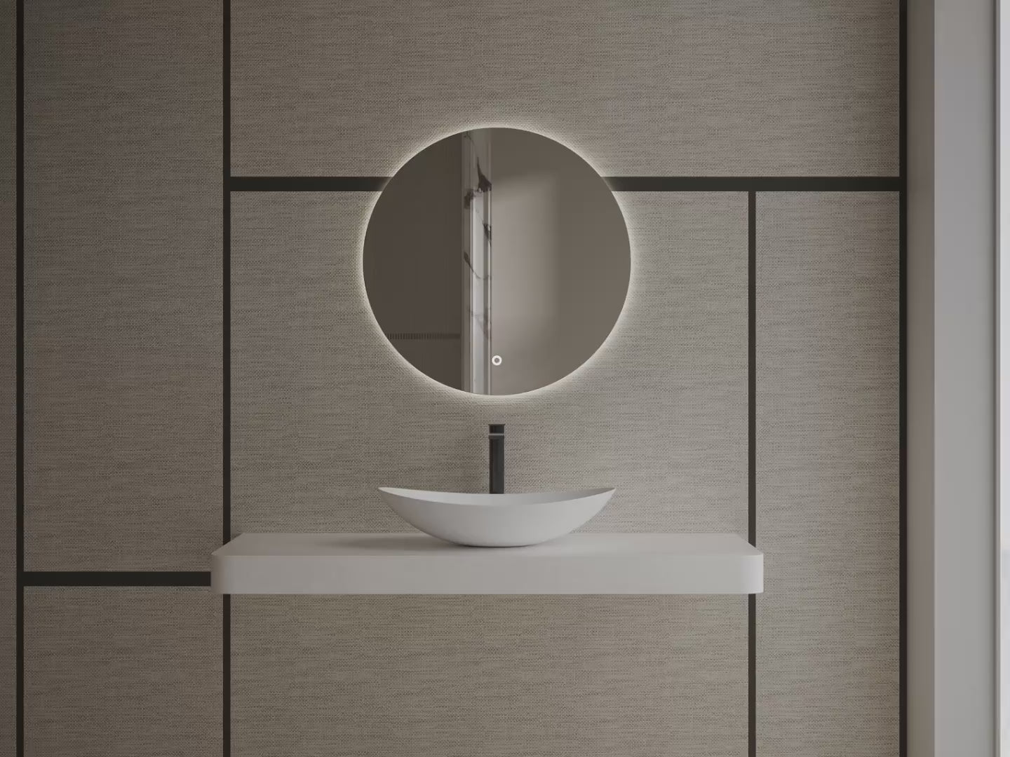 MonBlari XA-A76 White Solid Surface Countertop Basin 600mm