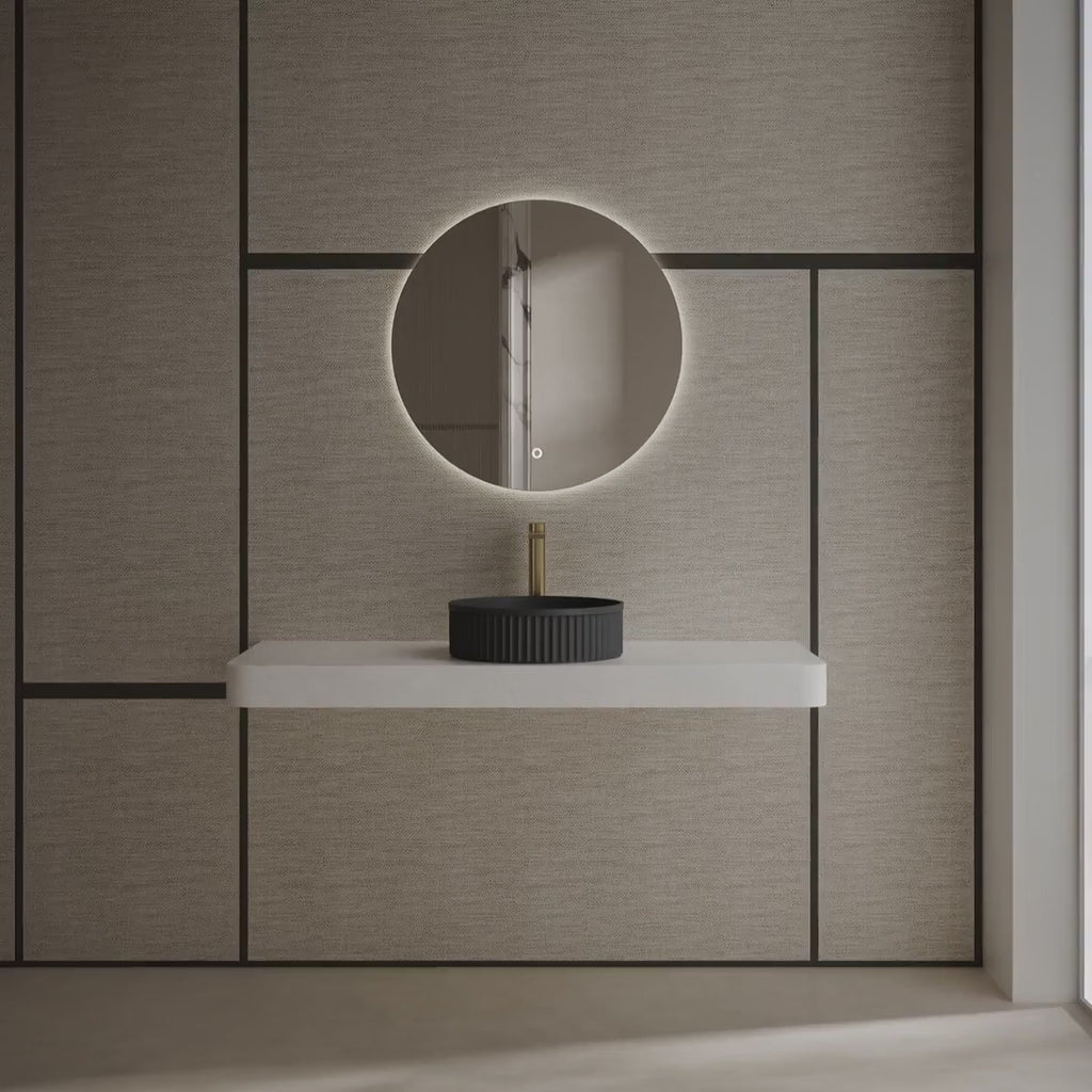 MonBlari TW-A8129 Black Solid Surface Countertop Basin 400mm