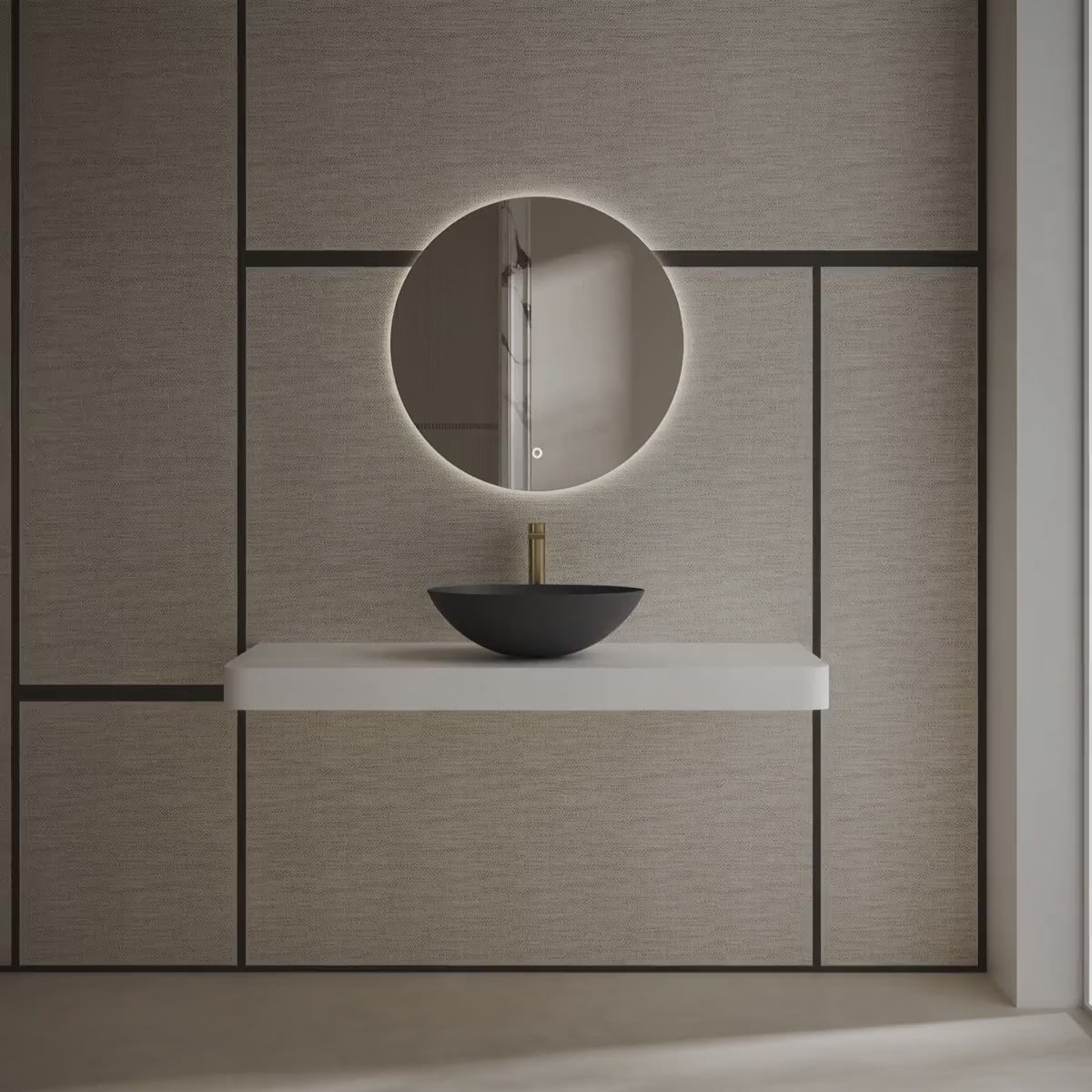 MonBlari XA-A72 Black Solid Surface Countertop Basin 500mm