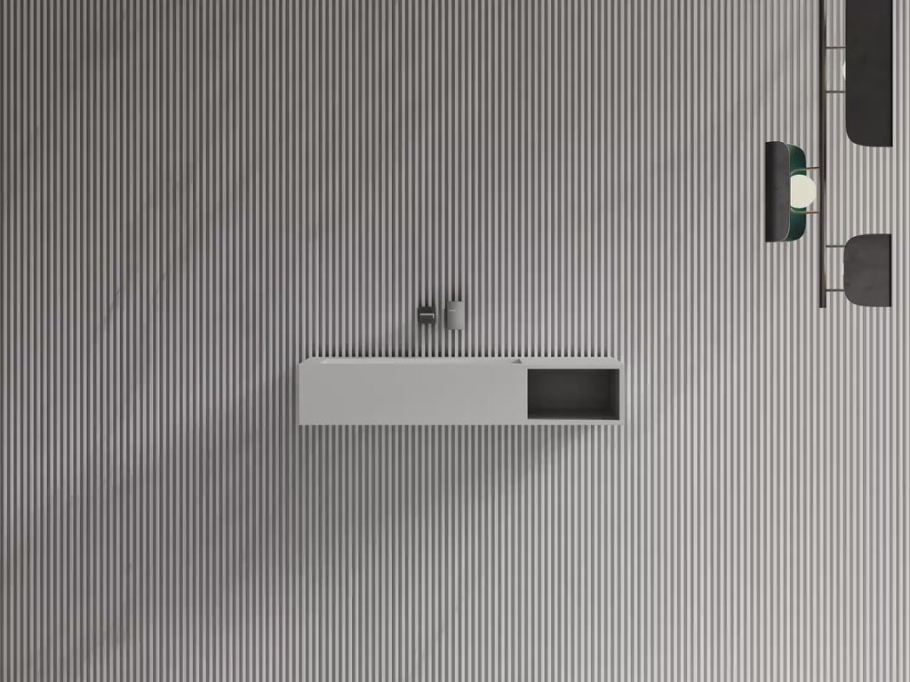MonBlari TW-G281 Solid Surface Wall-Mounted Basin Bathroom Sink 800mm
