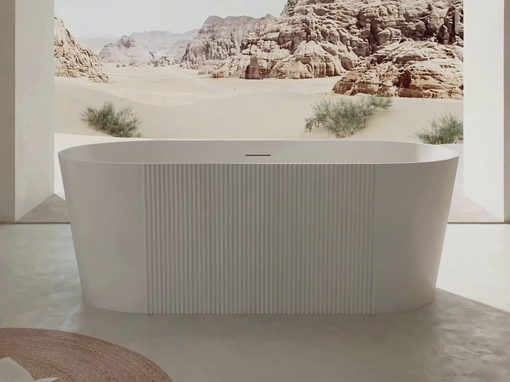 MonBlari XY-2001 Fluted Acrylic Freestanding Bathtub 1500mm - 1700mm