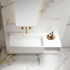 Rectangular bathroom sink whith solid surface material wall mounted sink