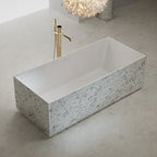 MonBlari XS Series rectangular freestanding soaking tub with textured finish