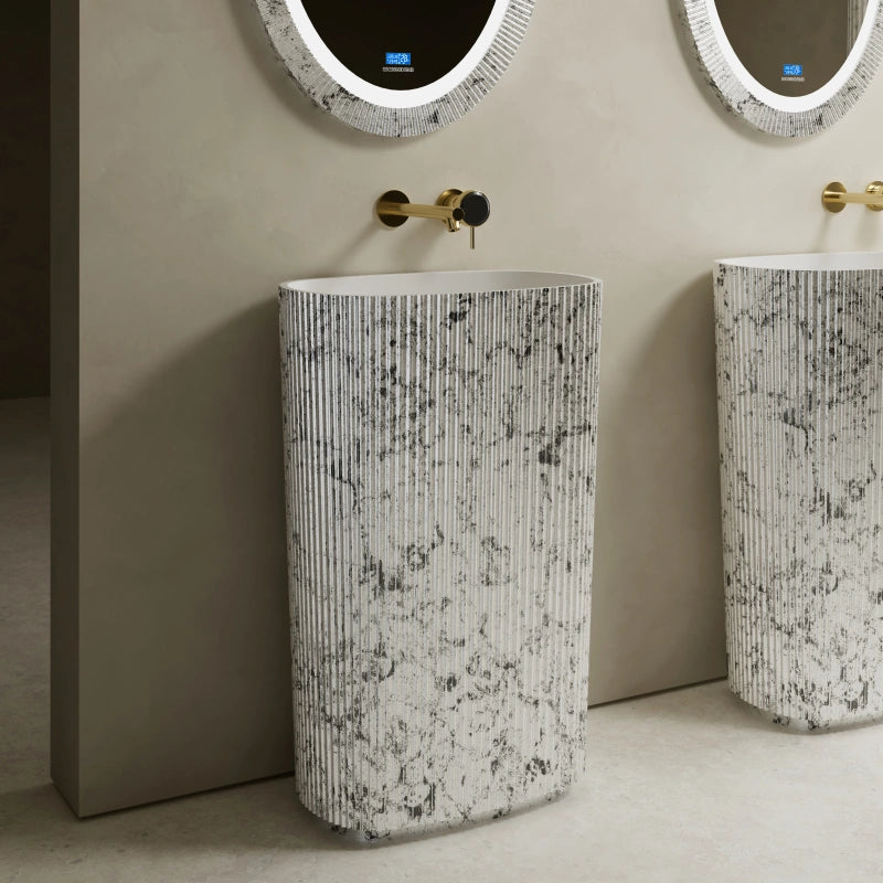 MonBlari XS Series contemporary ribbed freestanding wash basin