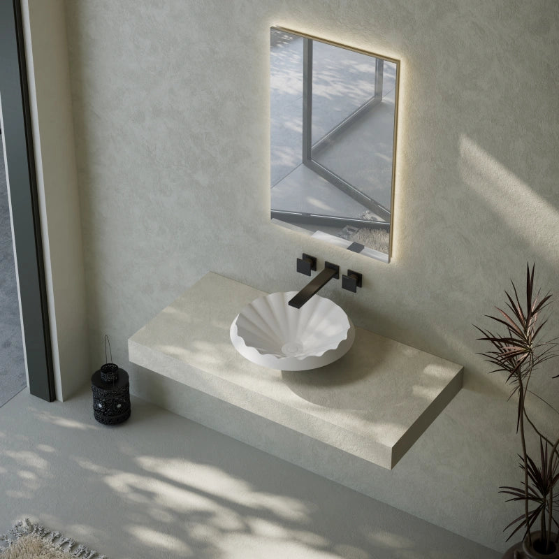 Ruffle Series solid surface vessel bathroom sink