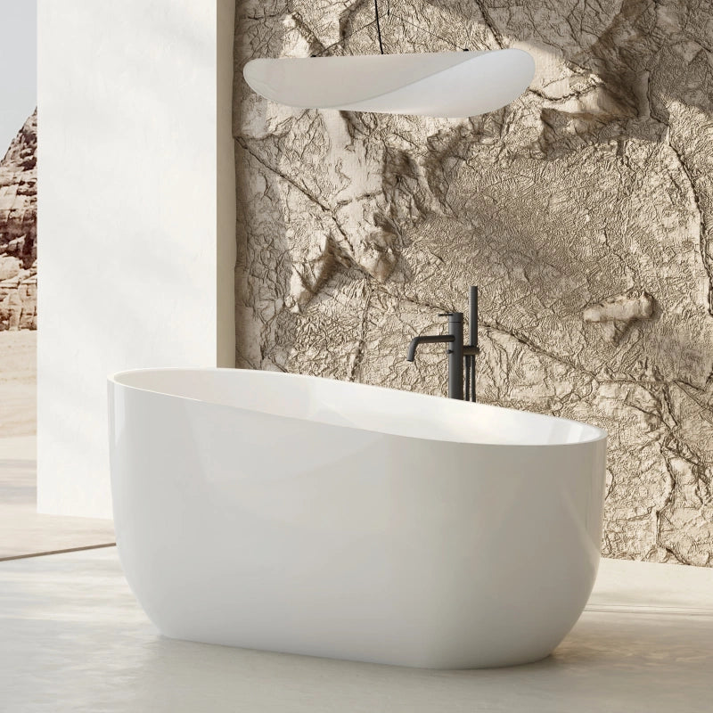 Luxury acrylic freestanding bathtub with elegant single slipper design for contemporary bathrooms