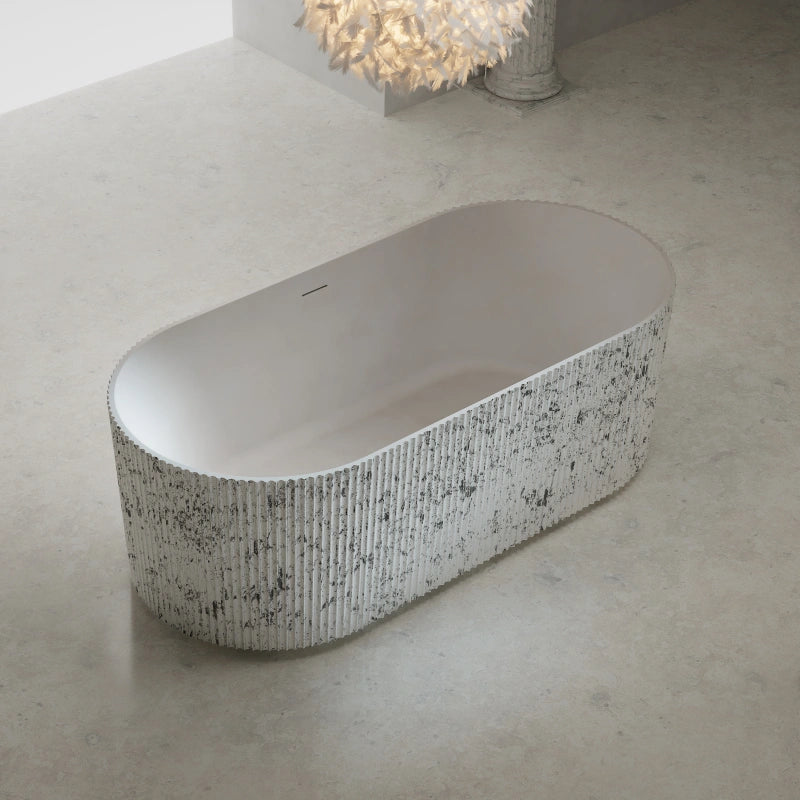 MonBlari XS Series modern fluted freestanding bathtub