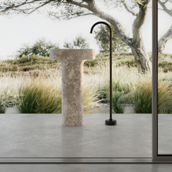 MonBlari strata series montage marble pedestal basin