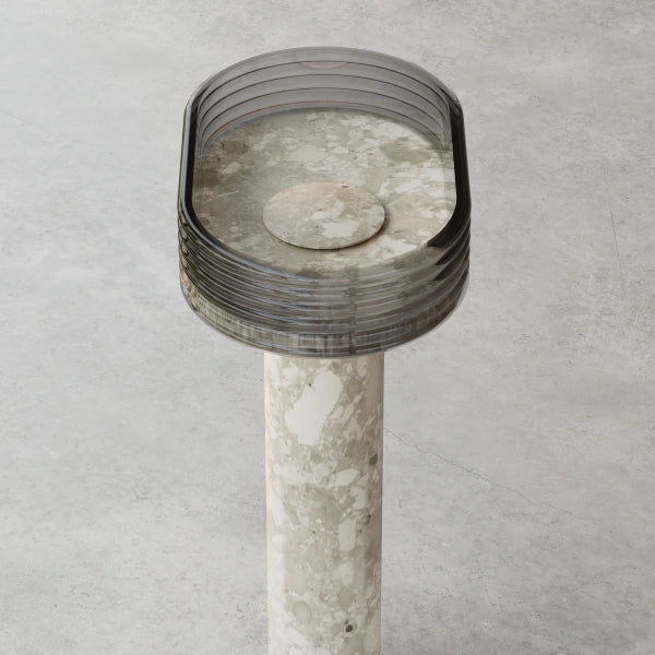MonBlari STRATA series montage bathroom pedestal basin with luxury clear acrylic
