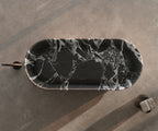 MonBlari Black Marble Freestanding Soaking Tub for Contemporary Bathrooms