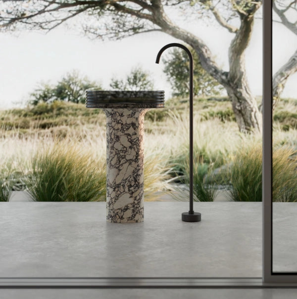 STRATA Series BvIgari Purple marble pedestal bathroom sink