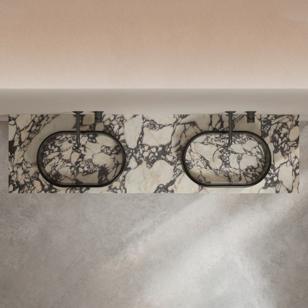 MonBlari contemporary bathroom vessel basin with transparent layered detailing