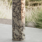 Contemporary pedestal wash basin with BvIgari Purple marble and acrylic