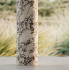 Luxury layered marble round pedestal sink for modern bathroom