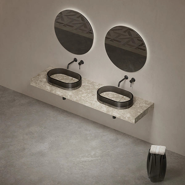 MonBlari STRATA Series luxury stone vessel sink for bathroom