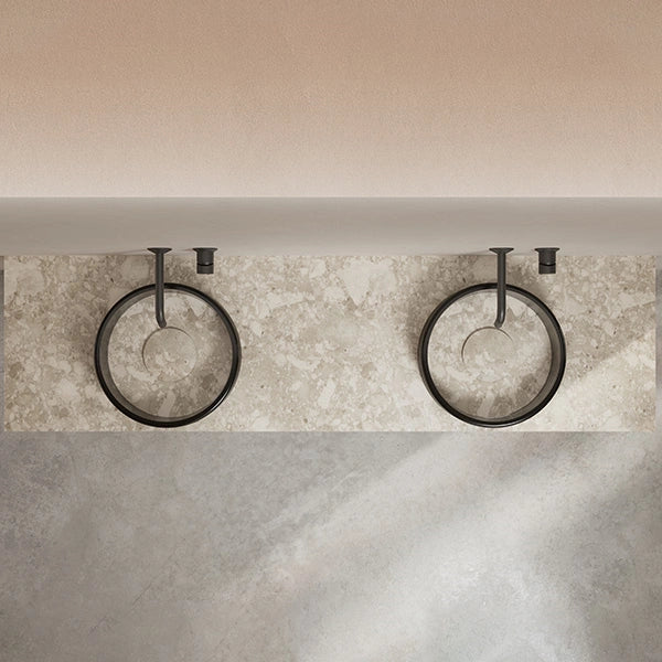 MonBlari STRATA series marble countertop basin with clear acrylic detail